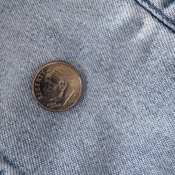 Vintage Denim Flamingo Embroidered Long Sleeve Button-Up Shirt - Picture 3 of 9